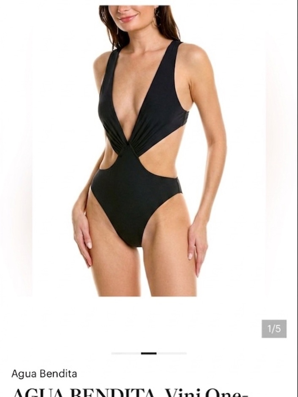 Agua Bendita Black V-Cut One-Piece Swimsuit